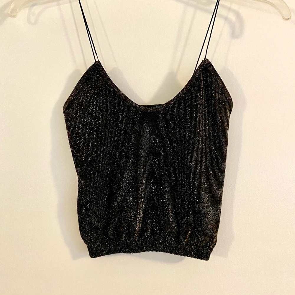 Free people sparkly crop tank top